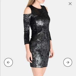 Armani Exchange Velvet Cold Shoulder Dress